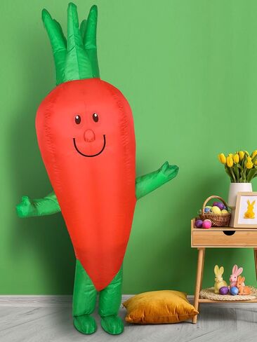 Gemscream Easter Carrot Inflatable Costume Adult Funny Fruits Vegetable Food Costume for Men Women Easter Cosplay Party in Saudi Arabia
