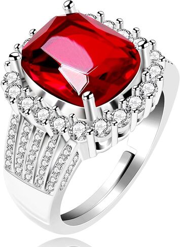 Uloveido البلاتين والذهب الوردي مطلي 5 قيراط زركون الماس قابل للتعديل قطع وسادة خواتم للنساء Y987 in Kuwait