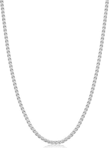 Fiusem Silver Tone Wheat Chain Necklace for Men, 2.5mm Mens Chain Necklaces, Stainless Steel Necklace Chains for Men, Boys and Women, Men Necklace 16-28 Inch in Saudi Arabia