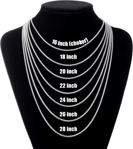 Fiusem Silver Tone Wheat Chain Necklace for Men, 2.5mm Mens Chain Necklaces, Stainless Steel Necklace Chains for Men, Boys and Women, Men Necklace 16-28 Inch in Saudi Arabia