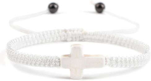 Handmade Colorful Braided Rope Cross Lucky Protection Pray String Bracelet Inspirational Religious Christian Friendship Couple Adjustable Wrist Jewelry for Women Men in Saudi Arabia