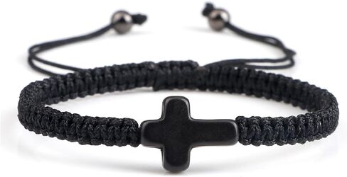 Handmade Colorful Braided Rope Cross Lucky Protection Pray String Bracelet Inspirational Religious Christian Friendship Couple Adjustable Wrist Jewelry for Women Men in Saudi Arabia