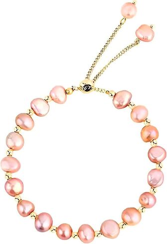 Pearl Bracelet For Women - Natural Handpicked Pearl Adjustable 18k Gold Plated Chain Bracelets Delicate Vintage Jewelry Gifts for Mom Women Girls in Saudi Arabia