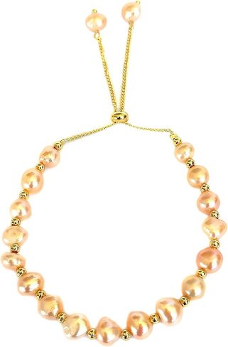 Pearl Bracelet For Women - Natural Handpicked Pearl Adjustable 18k Gold Plated Chain Bracelets Delicate Vintage Jewelry Gifts for Mom Women Girls in Saudi Arabia
