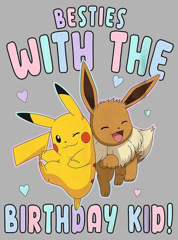Fifth Sun Kids' Pokemon Cuteness Birthday Boys Short Sleeve Tee Shirt in Saudi Arabia