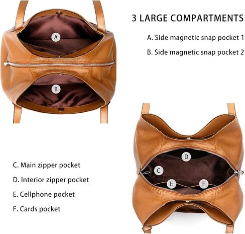 S-ZONE Women Shoulder Bag Leather Hobo Purses Medium Handbags Multi-pocket Tote with Tassel in Saudi Arabia