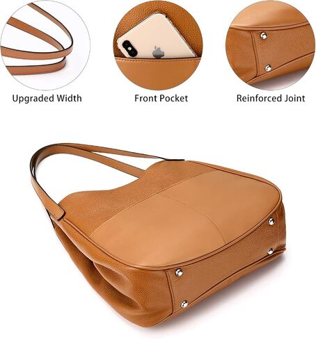 S-ZONE Women Shoulder Bag Leather Hobo Purses Medium Handbags Multi-pocket Tote with Tassel in Saudi Arabia