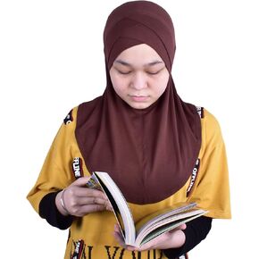 MuLanLegend Handmade| Princess Nur Hijab Pleated | Girls Kids 1 piece Cotton Practical Hijab Headscarf Instant Scarf in Kuwait