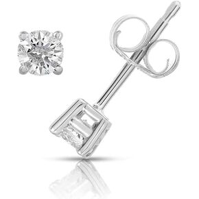 Natalia Drake 14K White Gold 1/5 Cttw Diamond Stud Earrings for Women or Men Push Back Color H-I/Clarity I1-I2