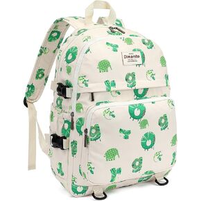 Laptop Backpack with USB charging port for laptop up to 15 inch Men Women College Outdoor Travel Backpack (Strawberry)