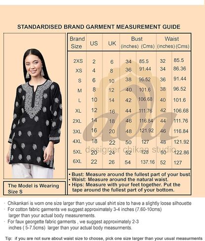 Ada Indian Hand Embroidered Chikankari Women's Georgette Kurti Top Tunic Shirt with inner A911300 in Kuwait