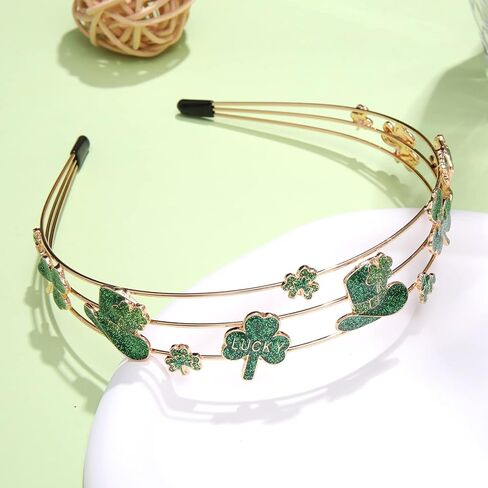 عصابة رأس يوم القديس باتريك من boderier باللون الأخضر، عصابة رأس شامروك باللون الأخضر، عصابة رأس للعطلات الأيرلندية للنساء والفتيات (نبات النفل الأيرلندي) in Kuwait