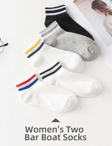 WAIKAS [5 Pairs Pack Women's Ankle Socks, Elastic Cotton Socks for Women, Common Size, Each Color 1 Piece, white, 13 in Kuwait