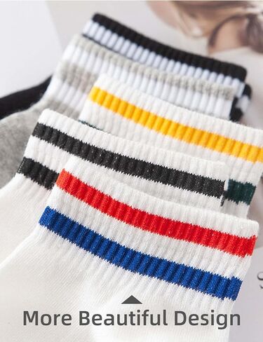 WAIKAS [5 Pairs Pack Women's Ankle Socks, Elastic Cotton Socks for Women, Common Size, Each Color 1 Piece, white, 13 in Kuwait