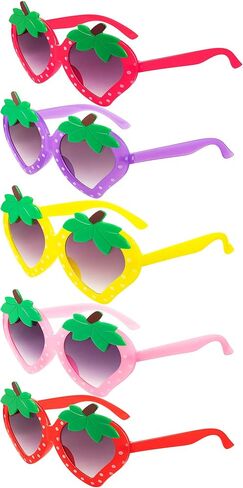 Frienda 5 Pairs Toddler Sunglasses Girl Sunglasses Strawberry Shaped Sunglasses Funny Sunglasses for Toddler Girls Favors in Saudi Arabia