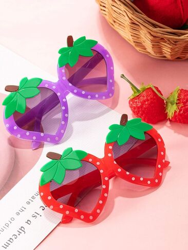 Frienda 5 Pairs Toddler Sunglasses Girl Sunglasses Strawberry Shaped Sunglasses Funny Sunglasses for Toddler Girls Favors in Saudi Arabia