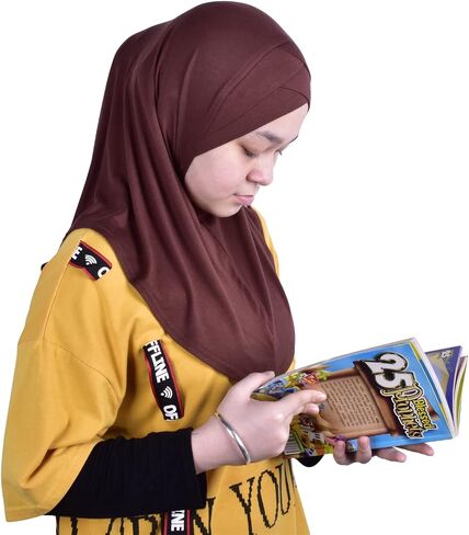 MuLanLegend Handmade| Princess Nur Hijab Pleated | Girls Kids 1 piece Cotton Practical Hijab Headscarf Instant Scarf in Kuwait