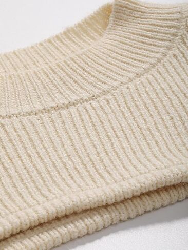 Verdusa Women's Mock Neck Long Sleeve Knit Crop Sweater Pullover Shrug Top in Saudi Arabia
