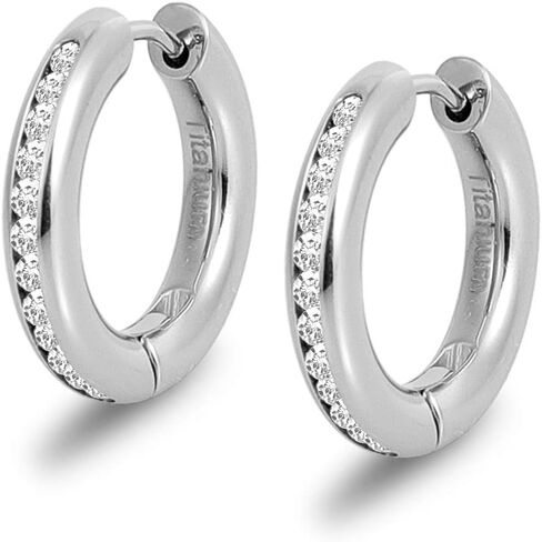 G23 Titanium Hoop Huggie Earrings for Sensitive Ears, Pure Titanium CZ Earrings for Men Women in Saudi Arabia