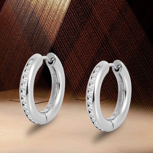 G23 Titanium Hoop Huggie Earrings for Sensitive Ears, Pure Titanium CZ Earrings for Men Women in Saudi Arabia