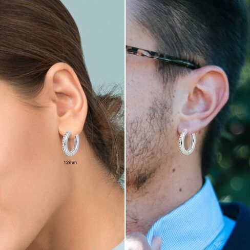 G23 Titanium Hoop Huggie Earrings for Sensitive Ears, Pure Titanium CZ Earrings for Men Women in Saudi Arabia