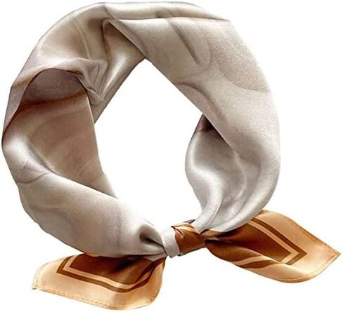 وشاح حريري YUDANSI للنساء، وشاح للرقبة من حرير التوت 100% للنساء، وشاح حريري مربع من الساتان مقاس 21 بوصة in Kuwait