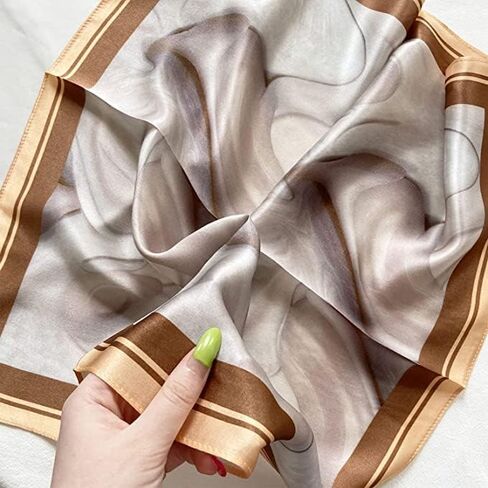 وشاح حريري YUDANSI للنساء، وشاح للرقبة من حرير التوت 100% للنساء، وشاح حريري مربع من الساتان مقاس 21 بوصة in Kuwait