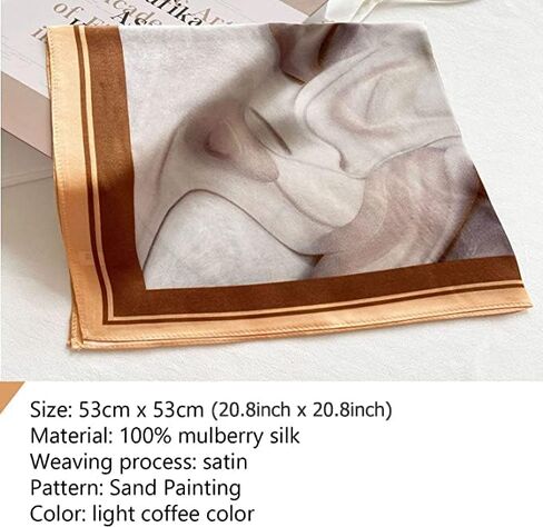 وشاح حريري YUDANSI للنساء، وشاح للرقبة من حرير التوت 100% للنساء، وشاح حريري مربع من الساتان مقاس 21 بوصة in Kuwait