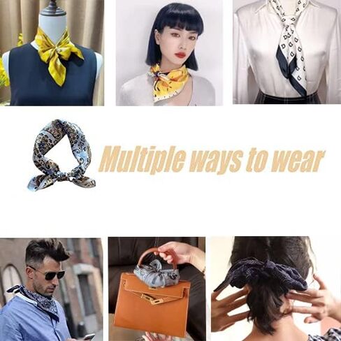 وشاح حريري YUDANSI للنساء، وشاح للرقبة من حرير التوت 100% للنساء، وشاح حريري مربع من الساتان مقاس 21 بوصة in Kuwait