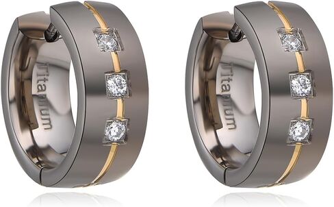 G23 Titanium Hoop Huggie Earrings for Sensitive Ears, Pure Titanium CZ Earrings for Men Women in Saudi Arabia