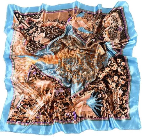Racmmer 35" Satin Square Head Scarfs for Women - 3/4PCS Silk Like Neck Scarves Hair Sleeping Wraps Satin Silk Scarfs in Saudi Arabia