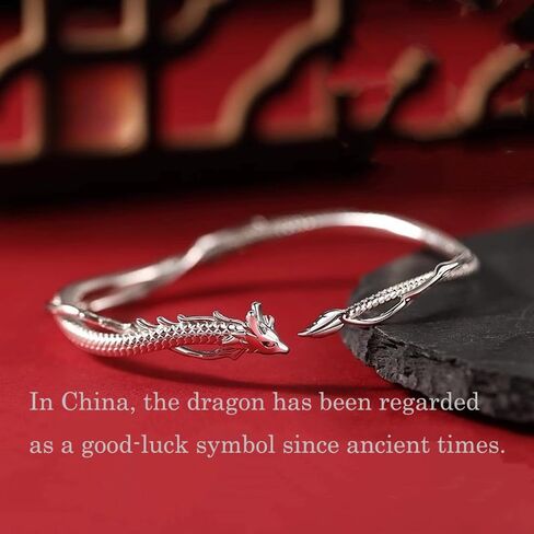 CAIYUNELEX Dragon Bracelet Women, Dragon Jewelry for Women, Dragon Bracelet for Girls, Lucky Bracelets for Women Dragon Gift. Cuff Bracelet for Women, Adjustable Size. Dragon Jewelry Gift. in Saudi Arabia