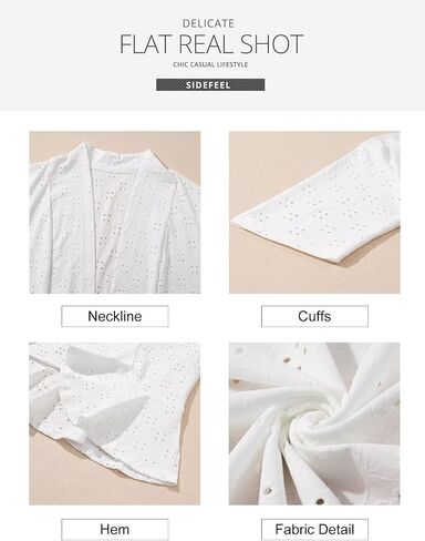Sidefeel Lightweight Summer Cardigan for Women Spring Netted Crochet Knit Ruffle Half Sleeve Cover Ups in Saudi Arabia