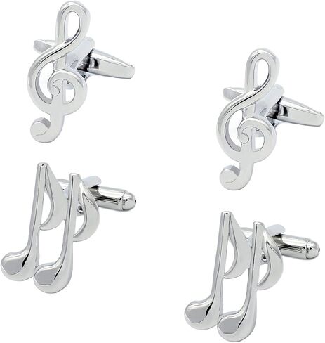 LROEZR Cufflinks for Mens, Music Notes Unique Aircraft Unique Design Tuxedo Shirt Cuff Links Sets for Wedding Business, With Gift Box, 2 Pairs in Kuwait