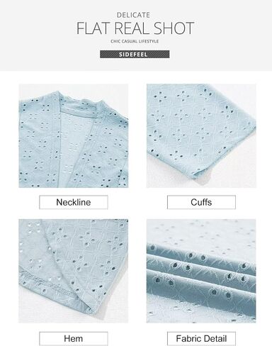 Sidefeel Lightweight Summer Cardigan for Women Spring Netted Crochet Knit Ruffle Half Sleeve Cover Ups in Saudi Arabia
