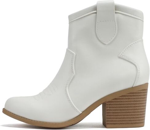 Soda “TELLER" ~ Women's Western Cowboy Boots with Stitched Detailing, Pointed Toe, and Low Block Heel in Saudi Arabia