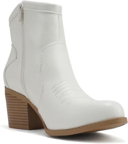 Soda “TELLER" ~ Women's Western Cowboy Boots with Stitched Detailing, Pointed Toe, and Low Block Heel in Saudi Arabia