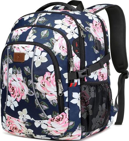 17.3 inch Laptop Backpack,School Bookbag Computer Rucksack with USB Charging Port,Water Resistant Sturdy Bagpack for Business College School Travel,Men Women Casual Daypack,Black in Saudi Arabia