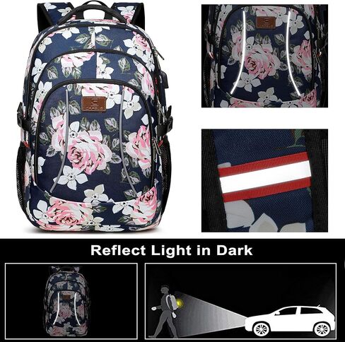 17.3 inch Laptop Backpack,School Bookbag Computer Rucksack with USB Charging Port,Water Resistant Sturdy Bagpack for Business College School Travel,Men Women Casual Daypack,Black in Saudi Arabia