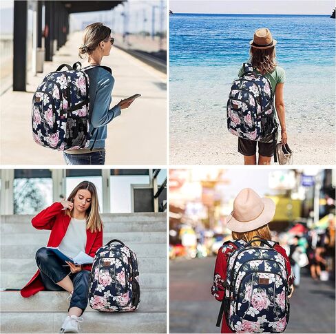 17.3 inch Laptop Backpack,School Bookbag Computer Rucksack with USB Charging Port,Water Resistant Sturdy Bagpack for Business College School Travel,Men Women Casual Daypack,Black in Saudi Arabia