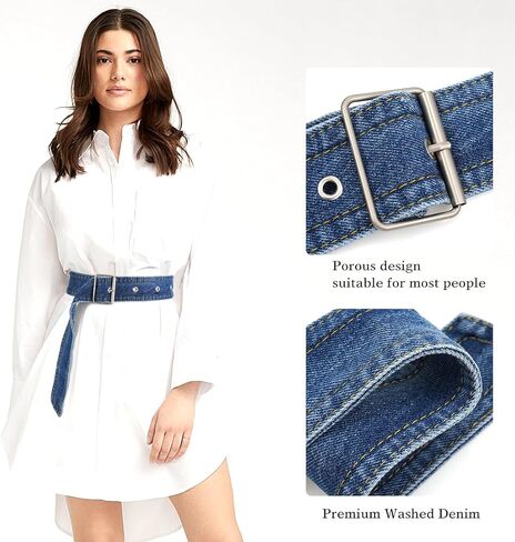 أحزمة دينم جلامورستار للنساء، حزام خصر جينز عتيق للفستان in Kuwait