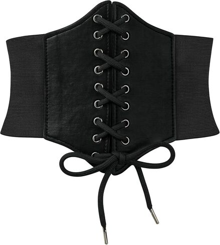 Zando Lace up Pirate Corset Belt for Women Vintage Renaissance Waist Belt Elastic Belt for Daily Cosplay Halloween Costume in Saudi Arabia