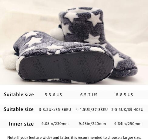 Solaud Slipper Boots for Womens,Winter Warm Plush Lining House Shoes Booty Slippers With Pom Poms, Booties Slippers for Women Indoor in Saudi Arabia