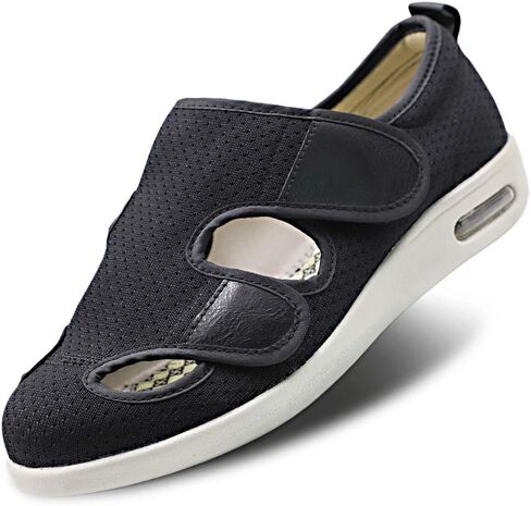 Women Diabetic Shoes, Adjustable Edema Comfy Sandal, Extra Wide Walking Memory Foam Slippers Closed Toe Easy On/Off for Elderly Swollen Bandaged Feet Indoor/Outdoor in Saudi Arabia