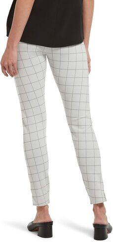 HUE Women's Ponte Ultra High Waist 7/8 Straight Legging, Whisper White Plaid, Extra Large in Saudi Arabia