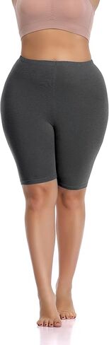 DITSONEO Plus Size Short Leggings for Women Knee Length Leggings Pant Mid Thigh Stretch Shorts in Kuwait