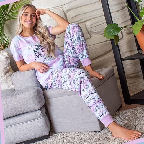 INTIMO Friends TV Show Logo Womens' Rather Be Watching Sleep Jogger Pajama Set in Saudi Arabia