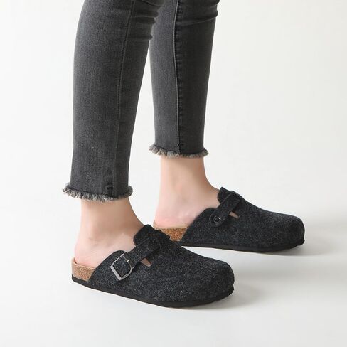 Women's Suede Leather Clogs Slip on Comfortable Home Mules Clogs Shoes in Kuwait