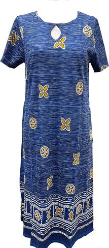 Loungees Short Sleeve Knit Dress with Keyhole Neck in Kuwait