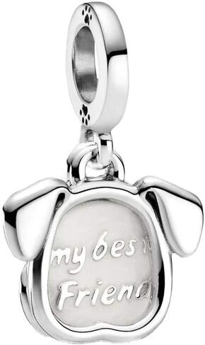 PANDORA Dog sterling Silver Dangle with Shimmering Enamel, 799327C01 in Saudi Arabia